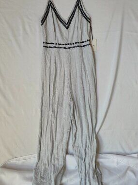 Japna Smocked Jumpsuit — Navy & White Stripe | Size S | NWT